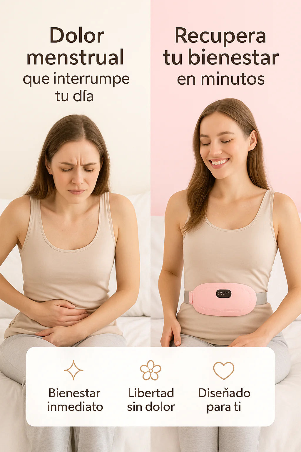 Cinturón Alivio Pro™ | Masajeador Térmico para Dolor Menstrual y Lumbar | Calor Instantáneo