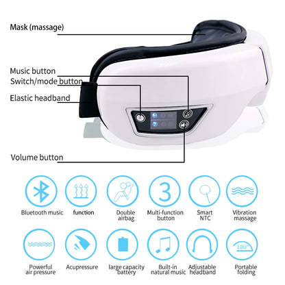 Masajeador Ocular Relax Con Calor y Bluetooth: La solución definitiva a la fatiga visual