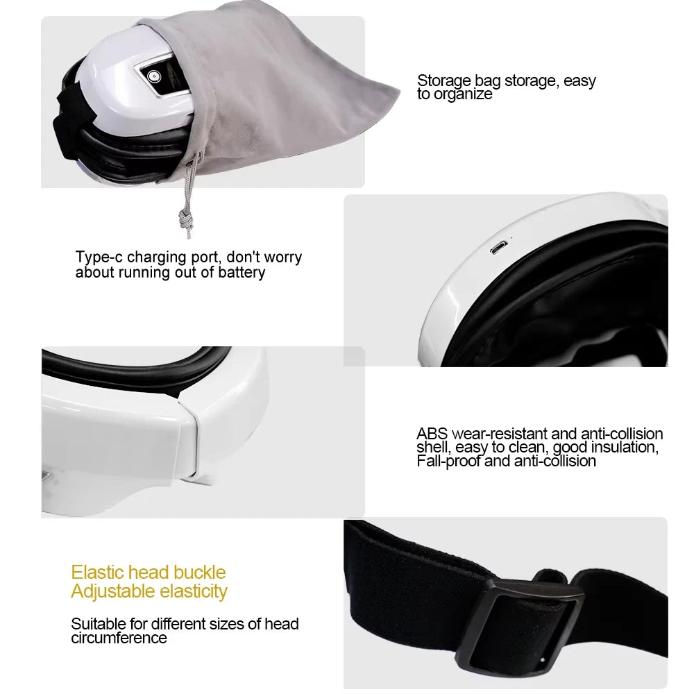 Masajeador Ocular Relax Con Calor y Bluetooth: La solución definitiva a la fatiga visual